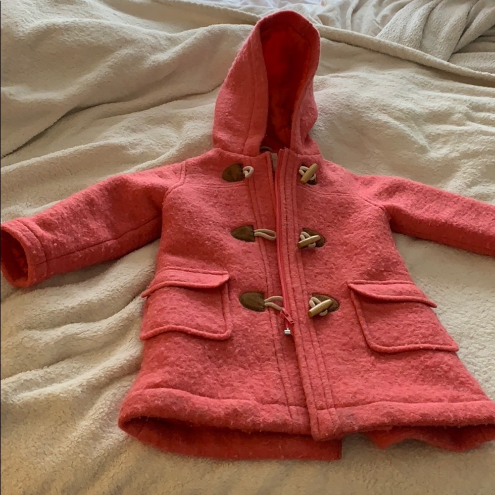 Coral coat with hood
